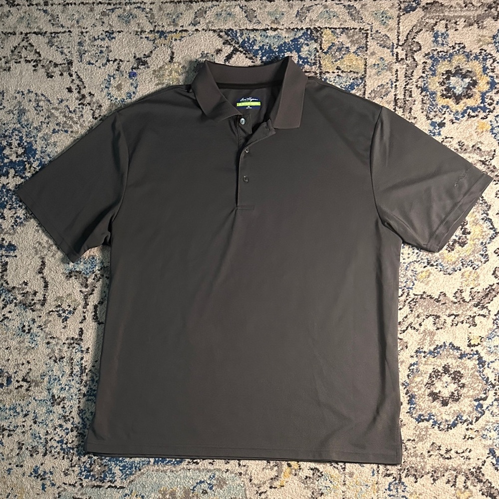 Ben Hogan Men's Performance Solid Polo Shirt Golf Sun Protection Size 2XL Gray